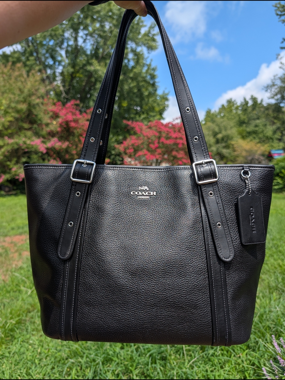 Coach Ashton Tote, Black Pebble Leather, Style CN327